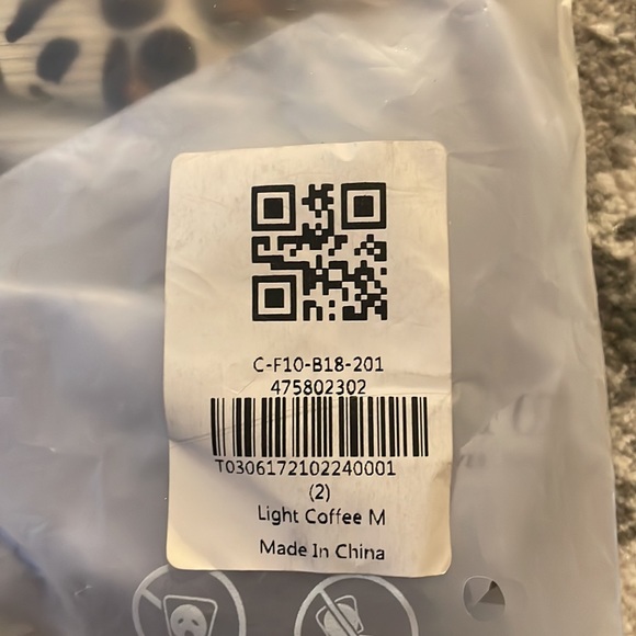 ZAFUL Ribbed Leopard Heart Print High Leg Bikini Bottom - Light Coffee M - Picture 7 of 7